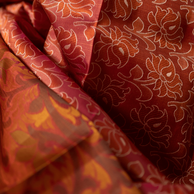 Cider Red Kanchipuram with Terracotta Brown Cider Red Kanchipuram with Terracotta Brown