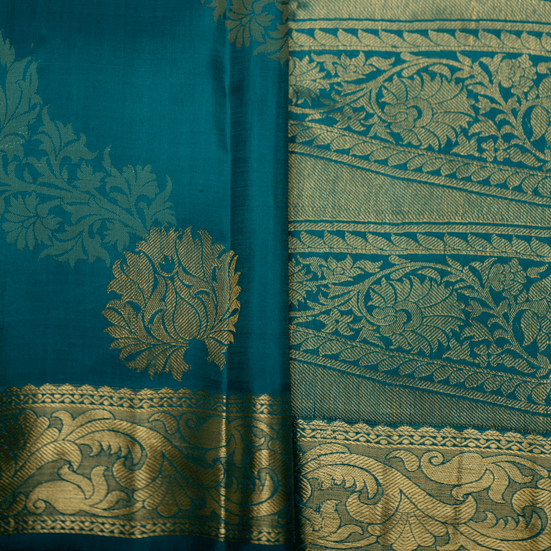 Plantation Green Kanchipuram with Kodi Jacquard Plantation Green Kanchipuram with Kodi Jacquard