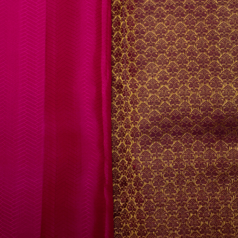 Mahogany Brown Kanchipuram with Prune Pink Mahogany Brown Kanchipuram with Prune Pink
