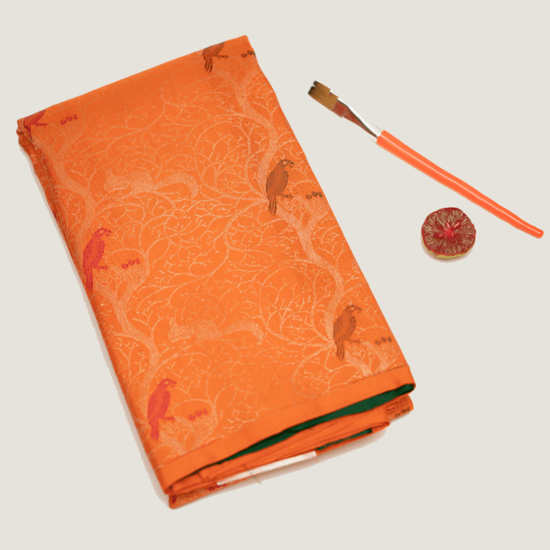 Tango Orange Kanchipuram with Kili Meena Tango Orange Kanchipuram with Kili Meena