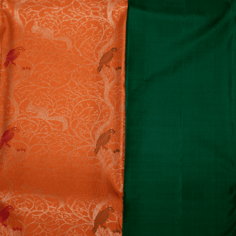 Tango Orange Kanchipuram with Kili Meena Tango Orange Kanchipuram with Kili Meena