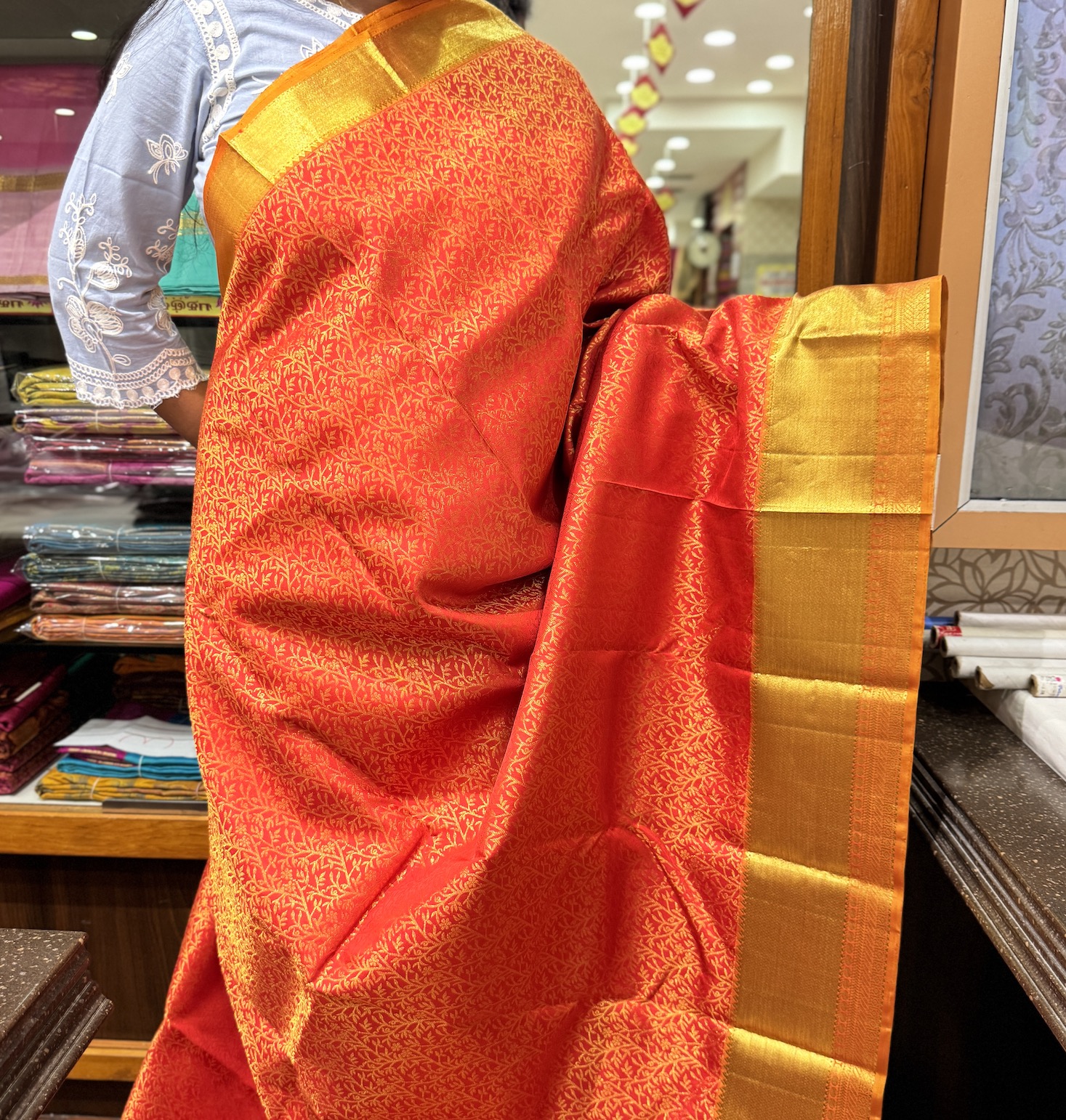 Salsa Red Kanchipuram Silk Saree Salsa Red Kanchipuram Silk Saree