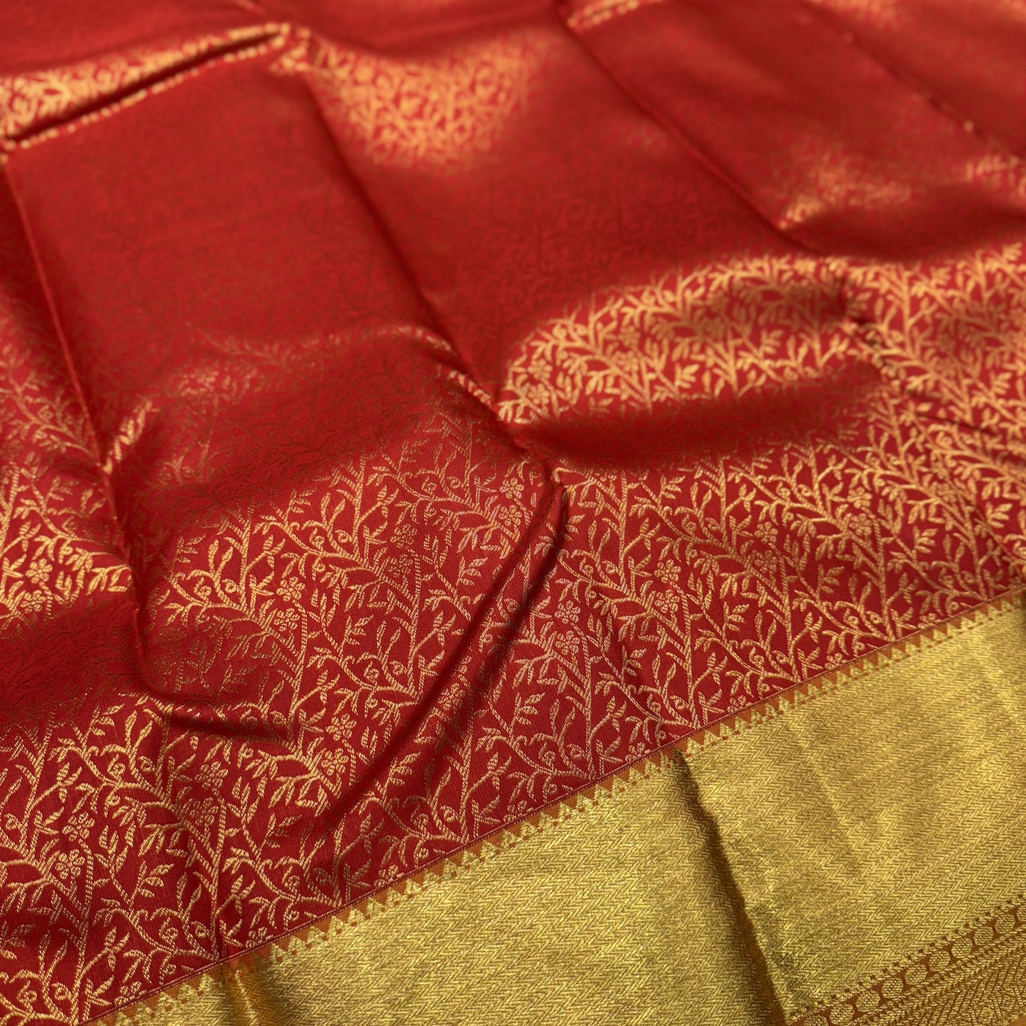 Salsa Red Kanchipuram Silk Saree Salsa Red Kanchipuram Silk Saree