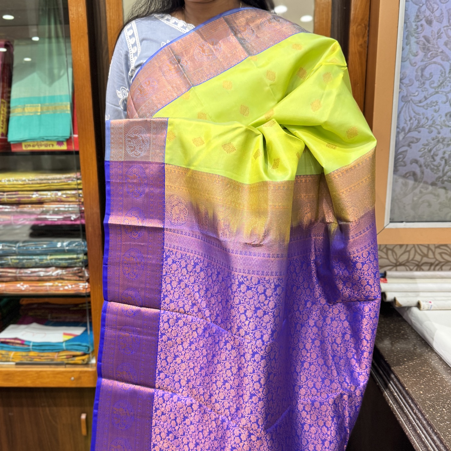 Fern Green Kanchipuram Silk Saree