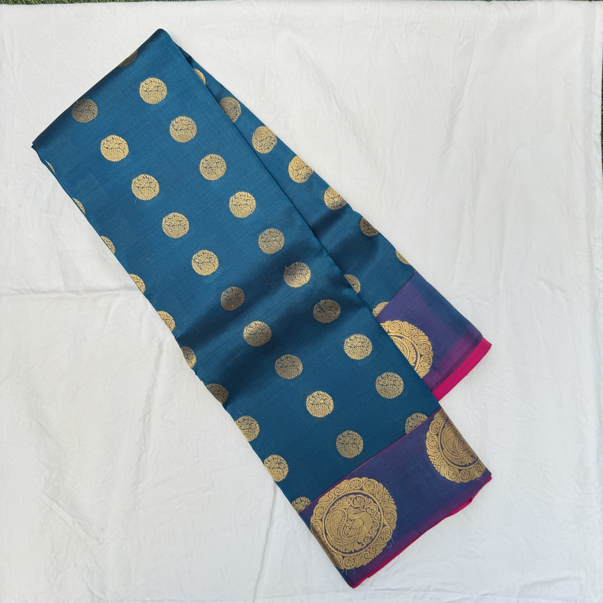Ashberry Blue Kanchipuram Silk Saree Ashberry Blue Kanchipuram Silk Saree