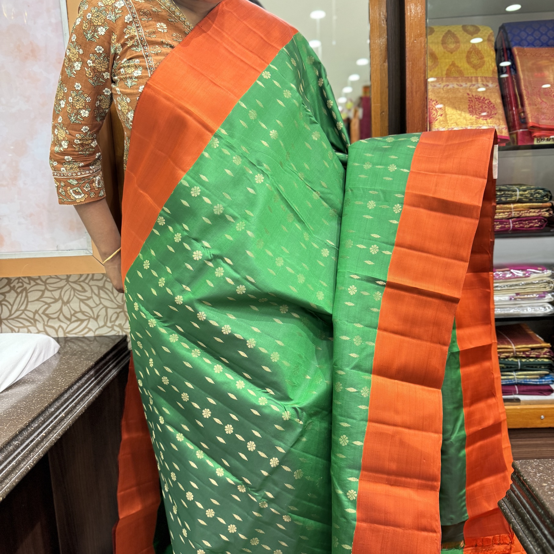 Jade Green Soft Silk Saree Jade Green Soft Silk Saree