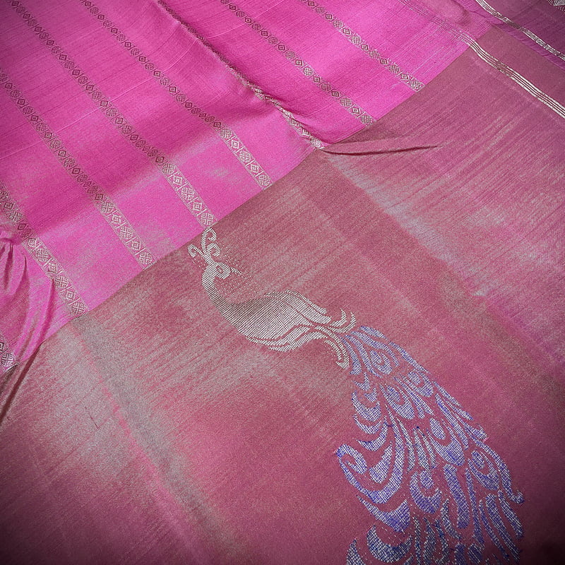 Scarlet Pink Kanchipuram with Pure Rouge Scarlet Pink Kanchipuram with Pure Rouge