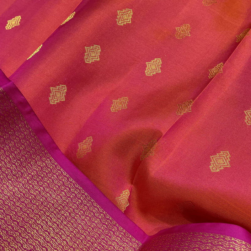 Silky Pink Kanchipuram with Vairakann Silky Pink Kanchipuram with Vairakann