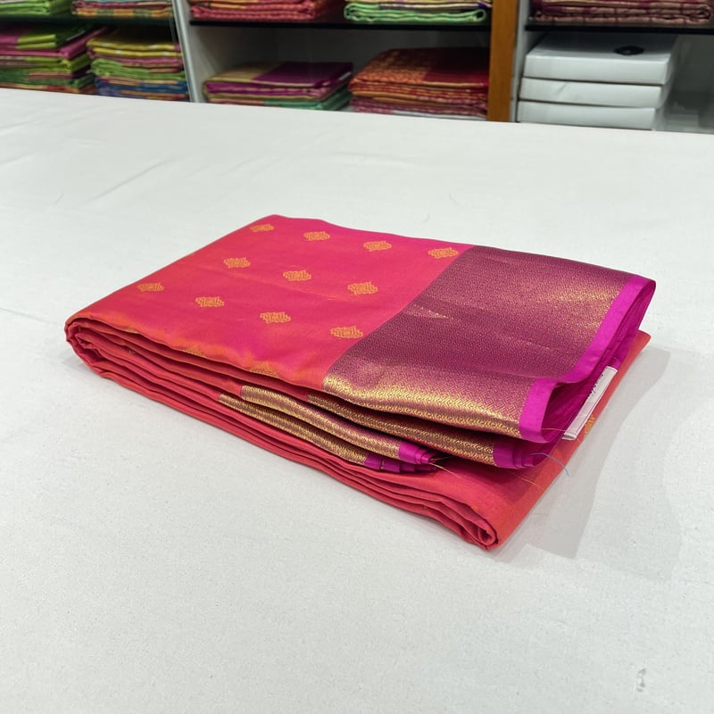 Silky Pink Kanchipuram with Vairakann Silky Pink Kanchipuram with Vairakann