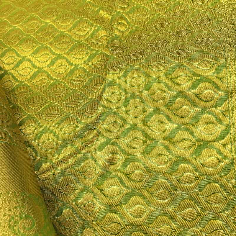 Meadow Green Kanchipuram with Leaf Green Meadow Green Kanchipuram with Leaf Green