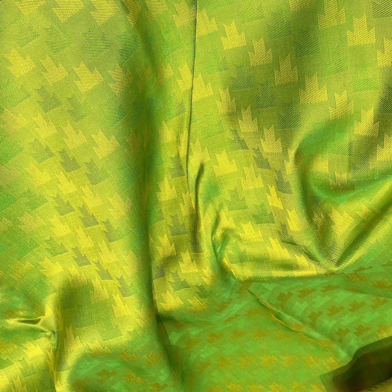 Grass Green Kanchipuram with Panjumittai Pink Grass Green Kanchipuram with Panjumittai Pink