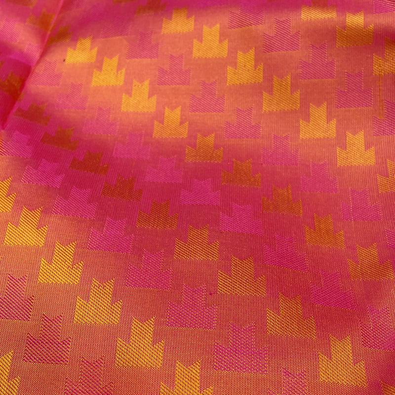 Grass Green Kanchipuram with Panjumittai Pink Grass Green Kanchipuram with Panjumittai Pink
