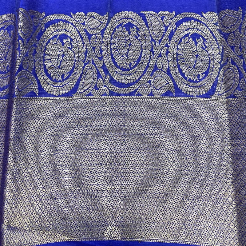Twilight Pink Kanchipuram with Platinum Blue Twilight Pink Kanchipuram with Platinum Blue