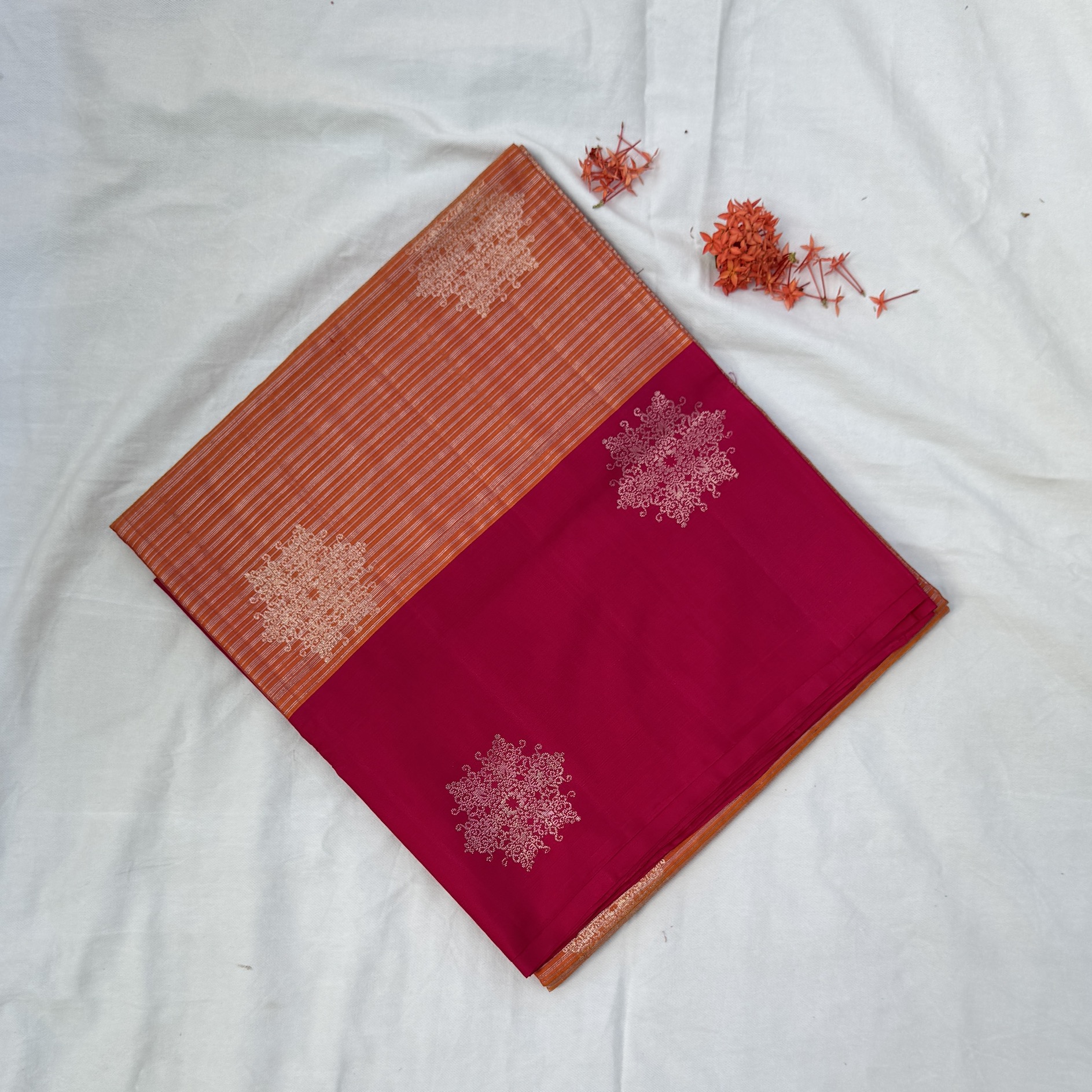 Crush Orange Soft Silk Saree Crush Orange Soft Silk Saree