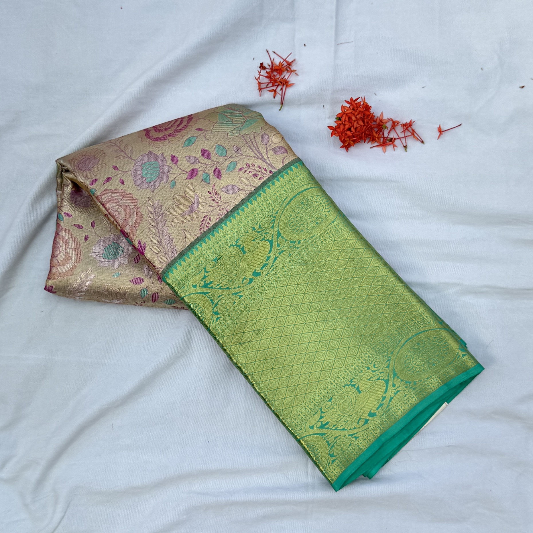 Pastel Kanjivaram Tissue Saree Pastel Kanjivaram Tissue Saree