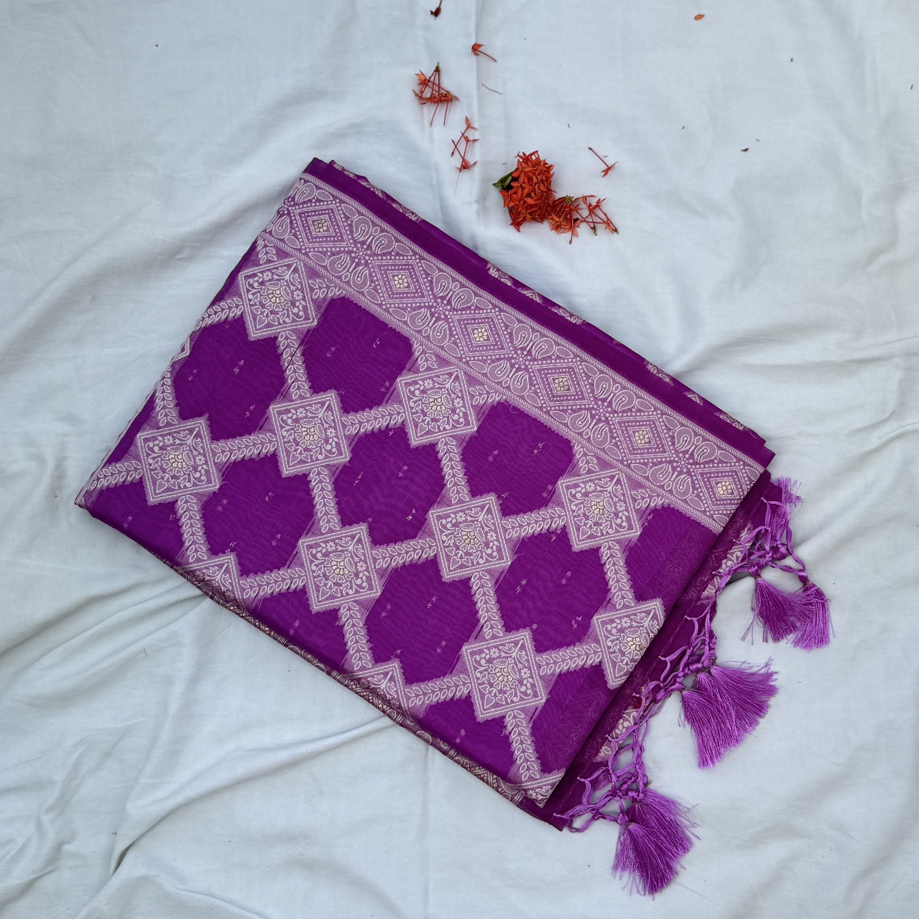 Impact Violet Banarasi Saree Impact Violet Banarasi Saree