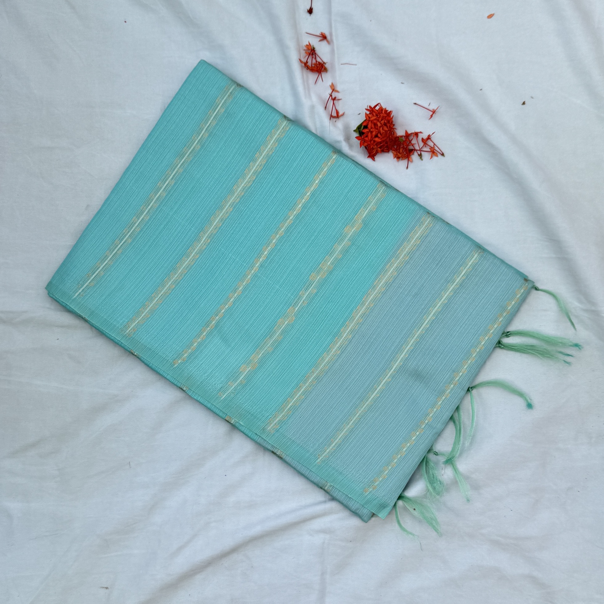 Sea Blue Tussar Saree Sea Blue Tussar Saree