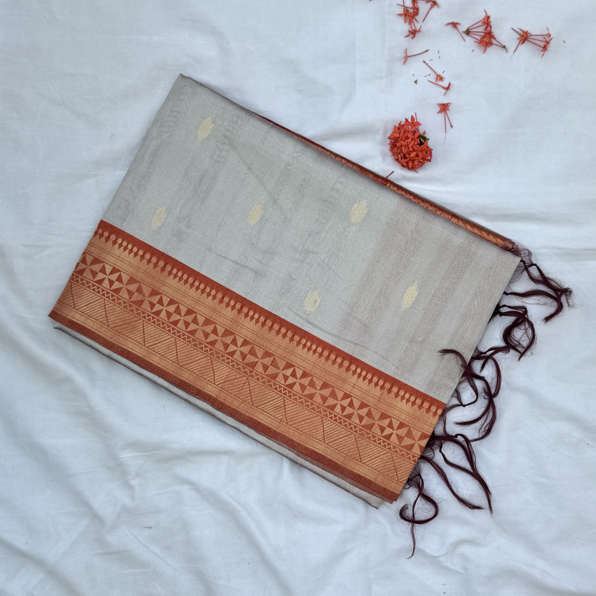 Silver Gray Tussar Saree Silver Gray Tussar Saree