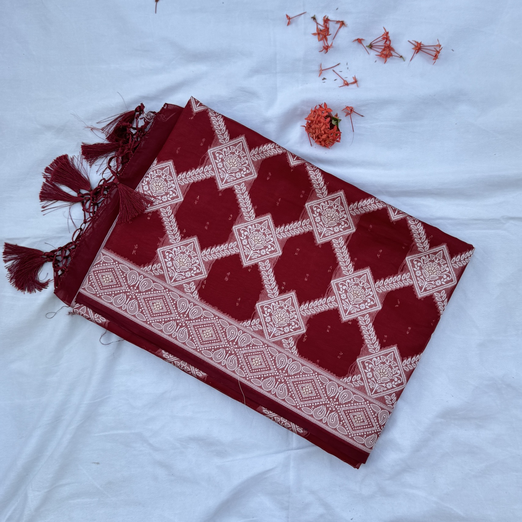 Madder Red Banarasi Saree Madder Red Banarasi Saree