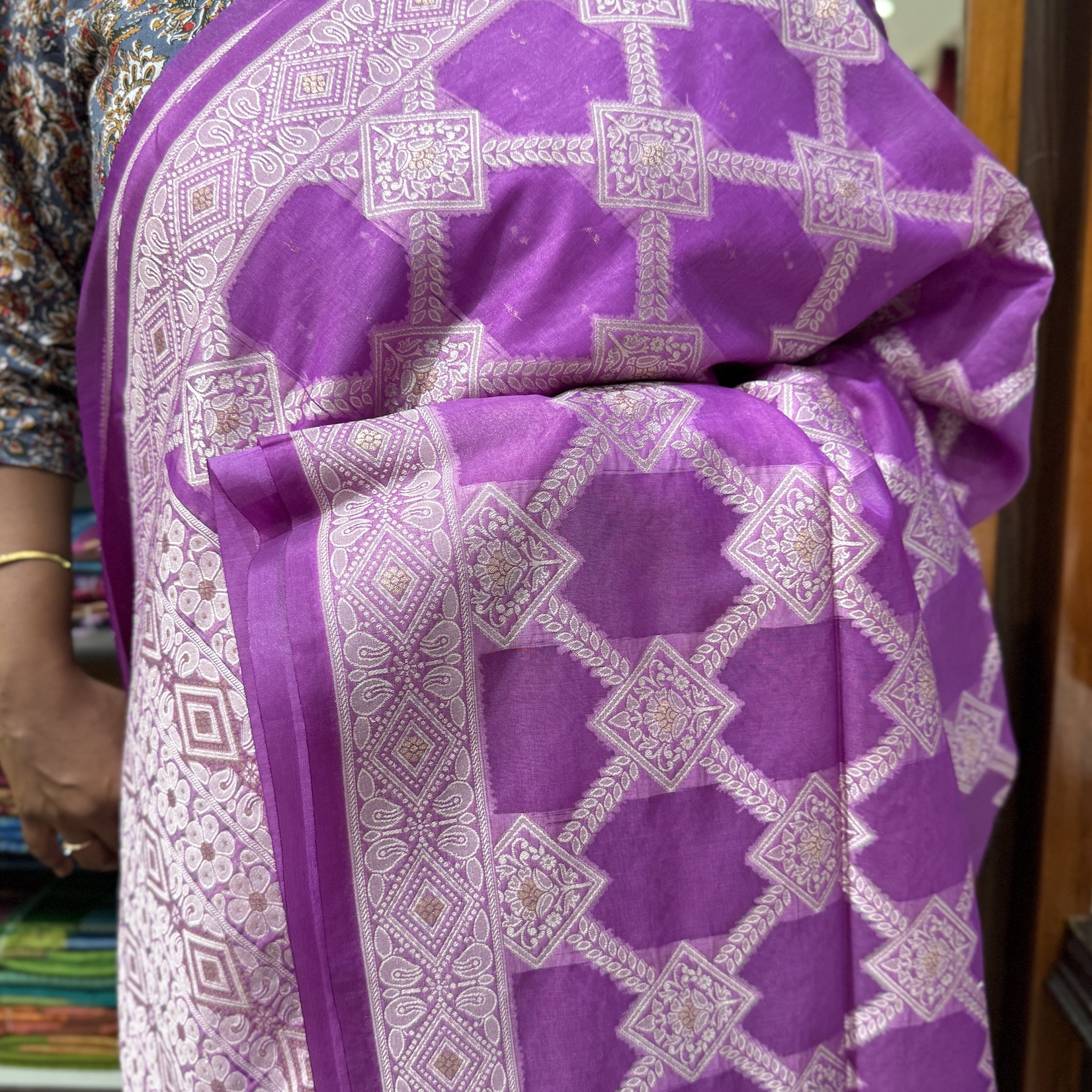 Impact Violet Banarasi Saree Impact Violet Banarasi Saree