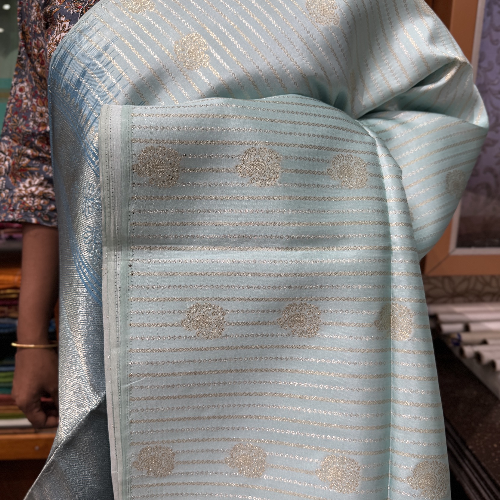 Song Blue Tussar Saree Song Blue Tussar Saree