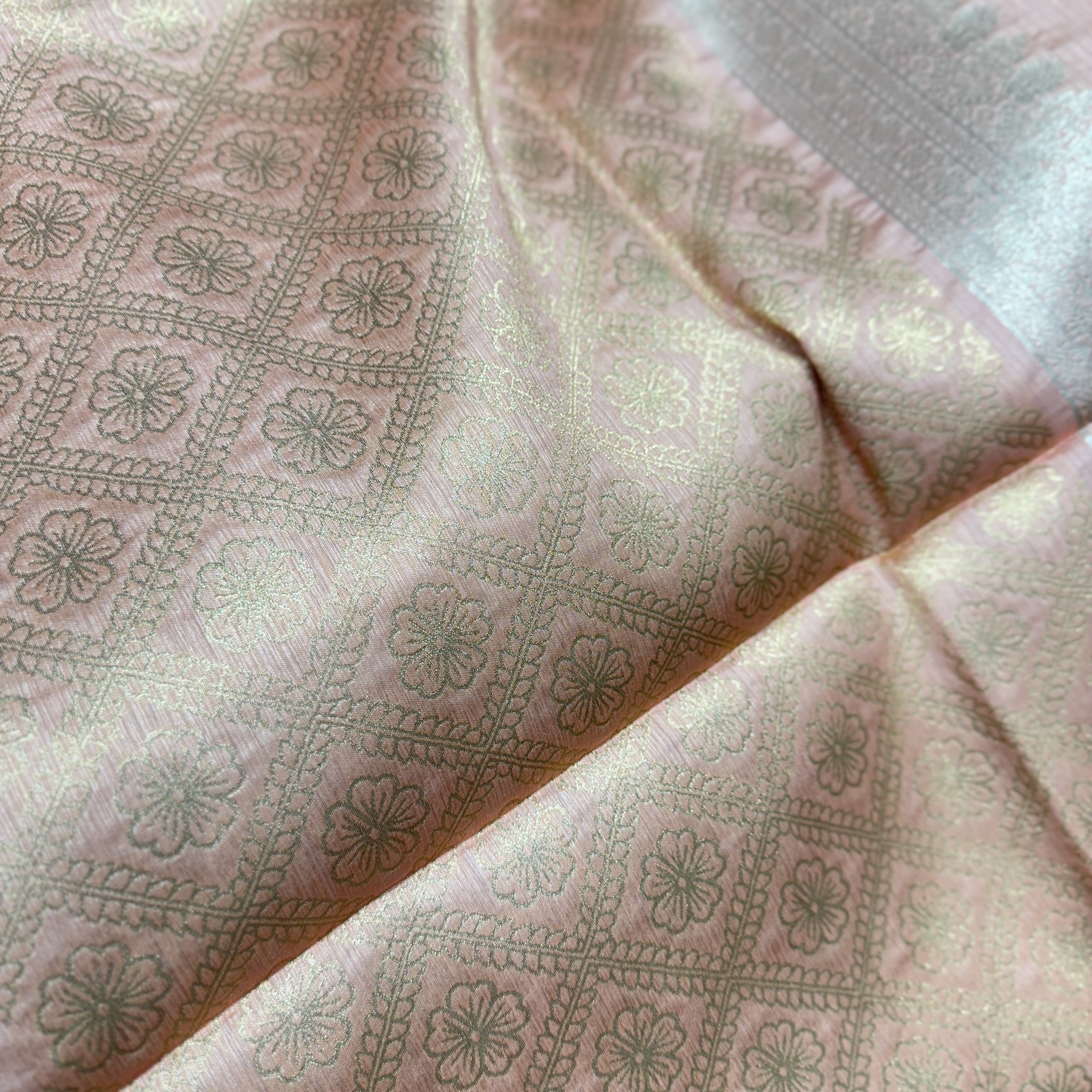 Petal Peach Tussar Saree Petal Peach Tussar Saree