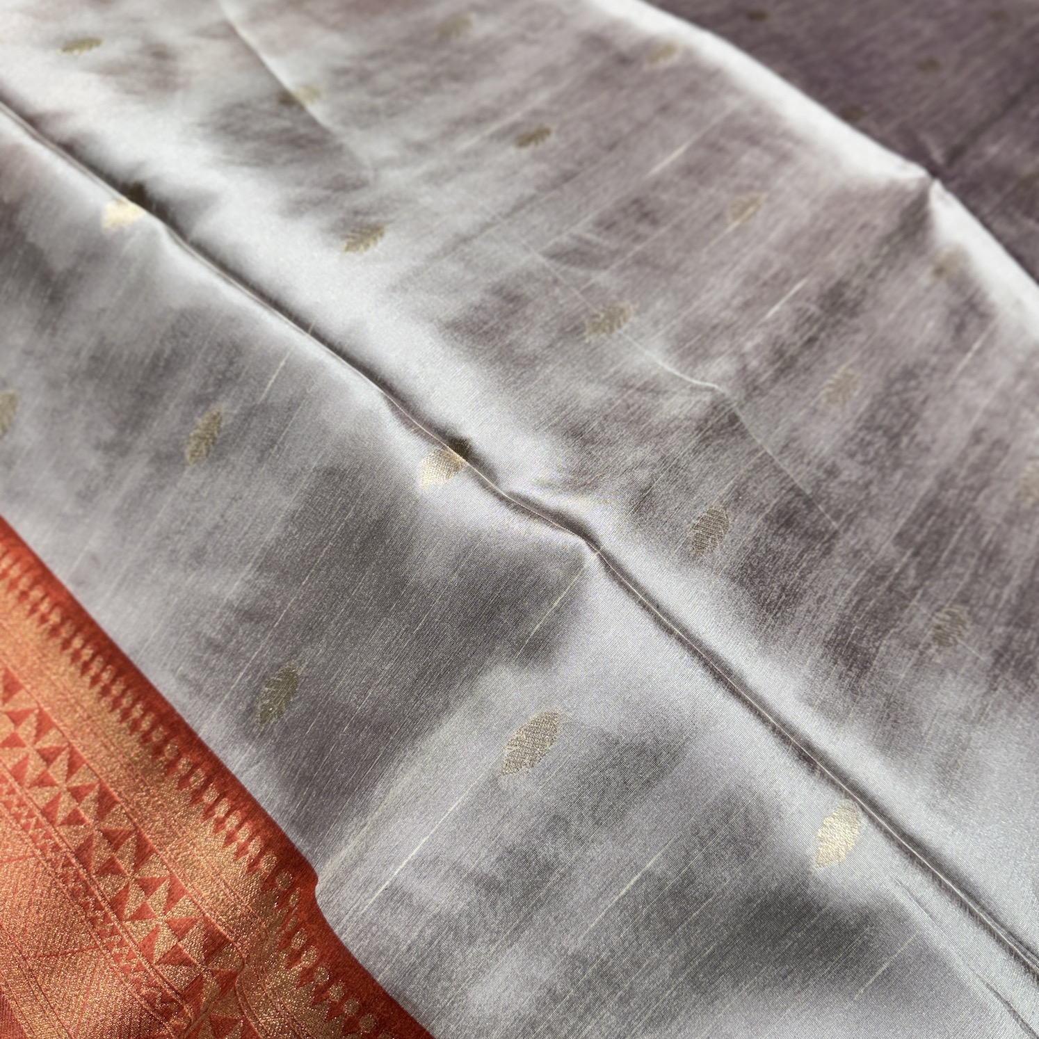 Silver Gray Tussar Saree Silver Gray Tussar Saree
