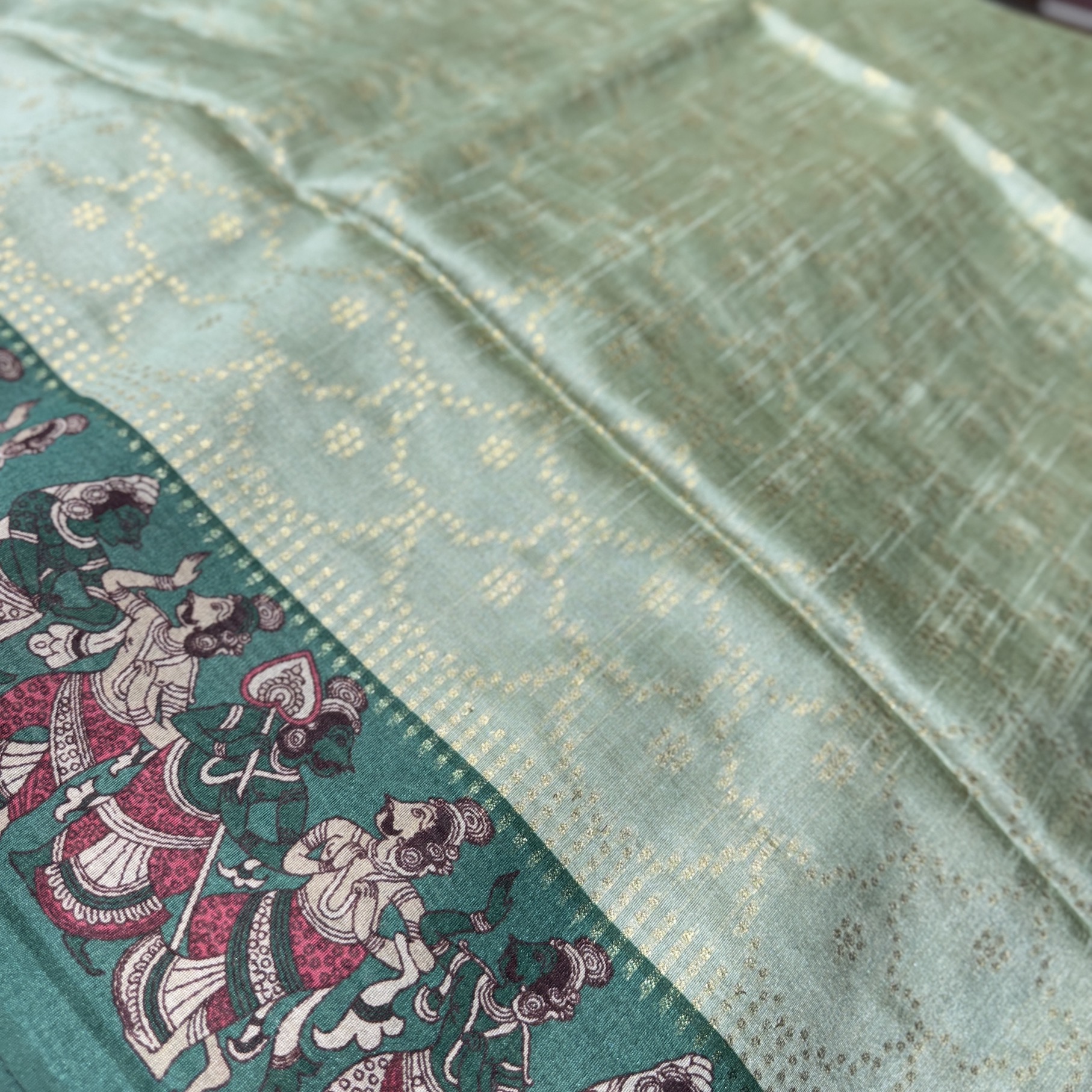 Monsoon Green Chaapa Tussar Monsoon Green Chaapa Tussar