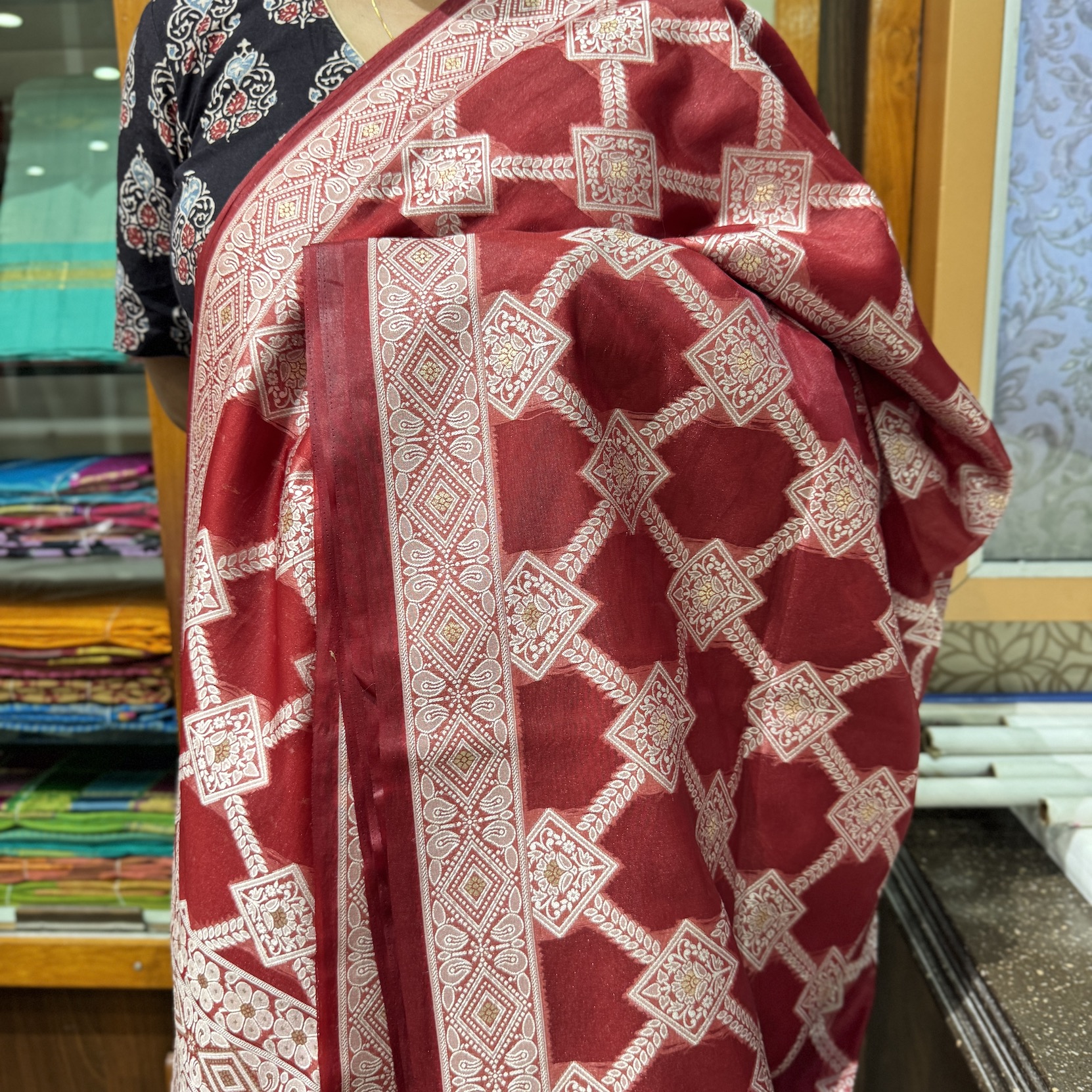 Madder Red Banarasi Saree Madder Red Banarasi Saree