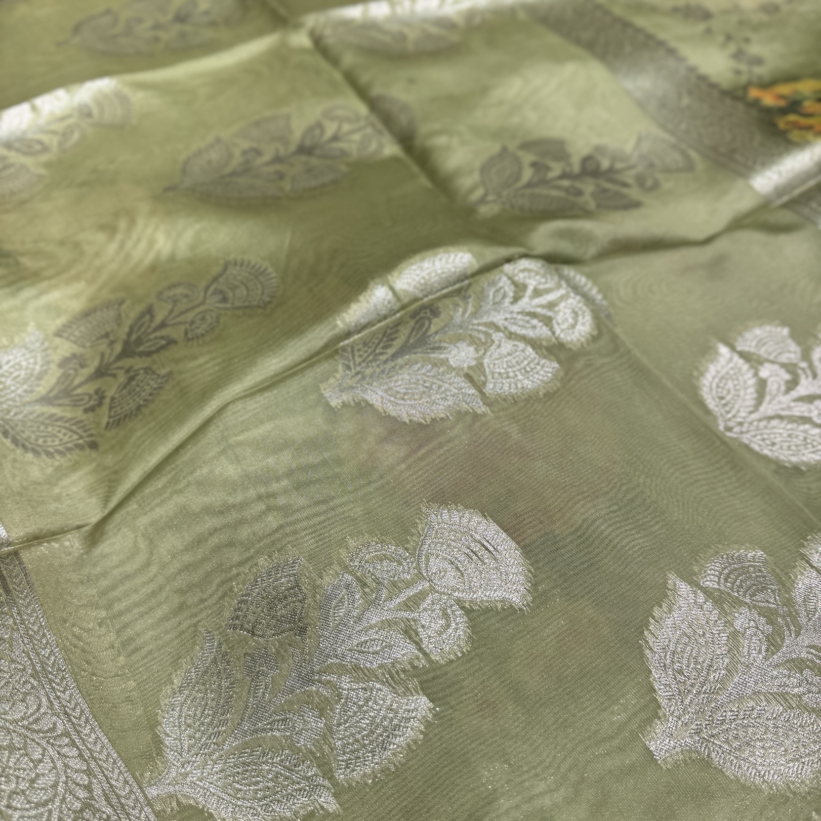 Grass Green Organza Saree Grass Green Organza Saree