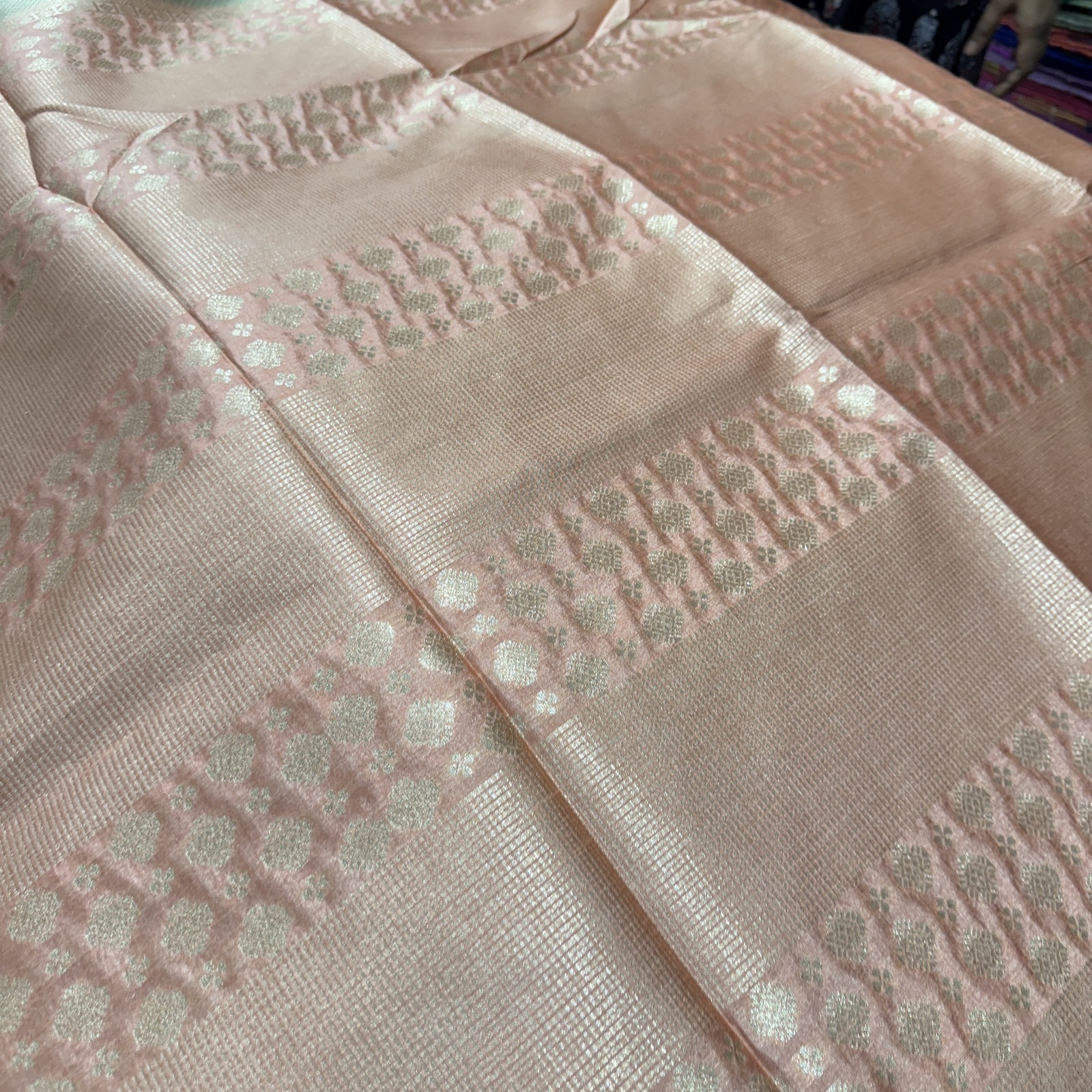 Vintage Peach Tussar Saree Vintage Peach Tussar Saree
