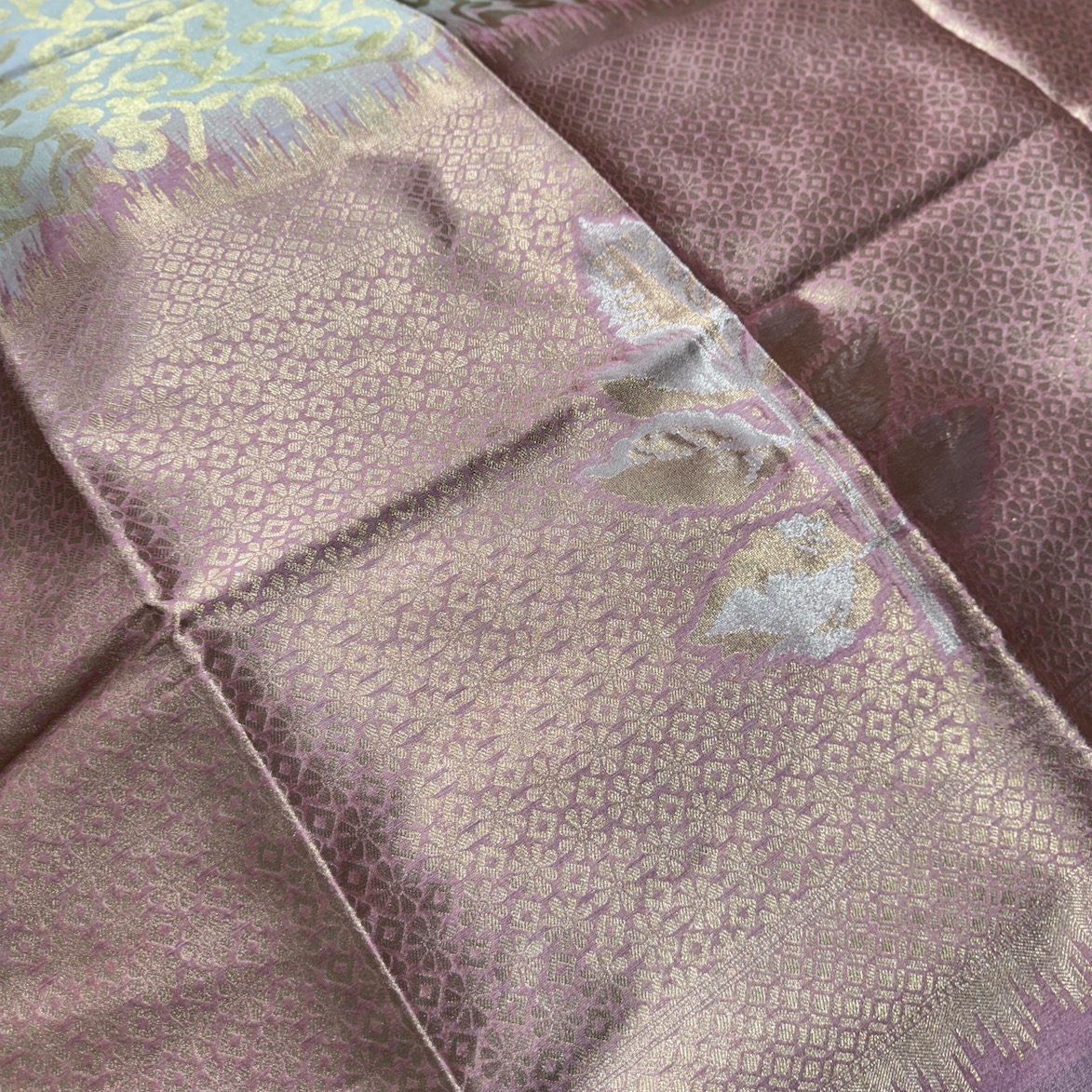Silver Gray Chaapa Tussar Saree Silver Gray Chaapa Tussar Saree