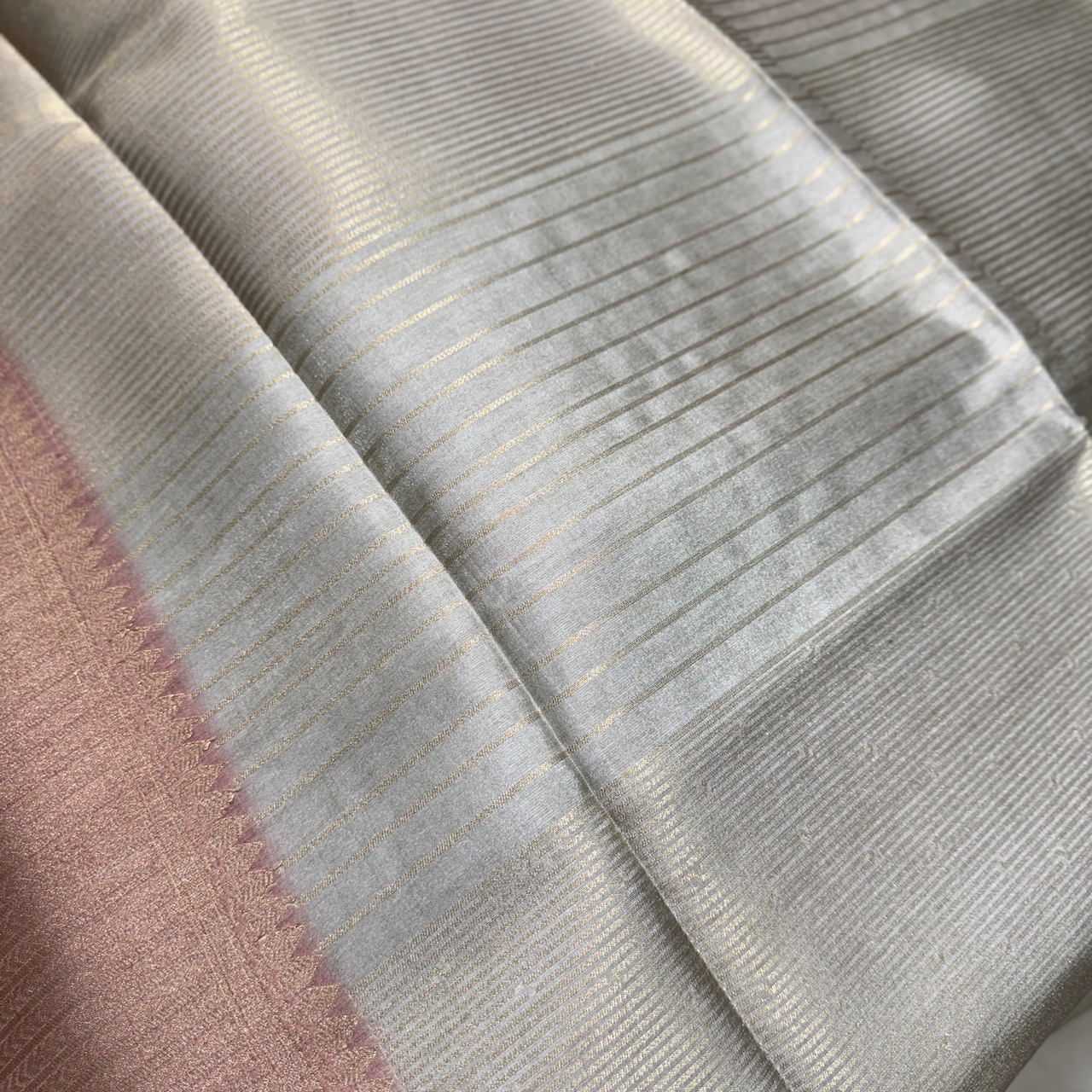 Metallic Gray Tussar Saree Metallic Gray Tussar Saree