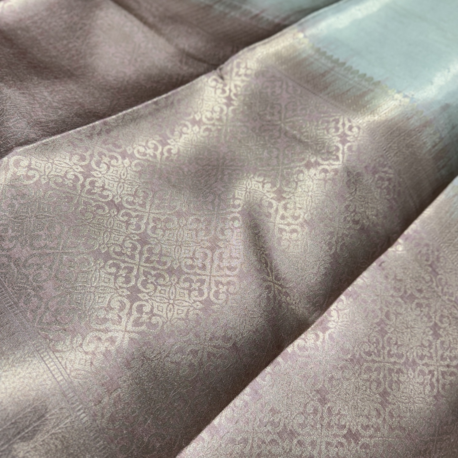Metallic Gray Tussar Saree Metallic Gray Tussar Saree