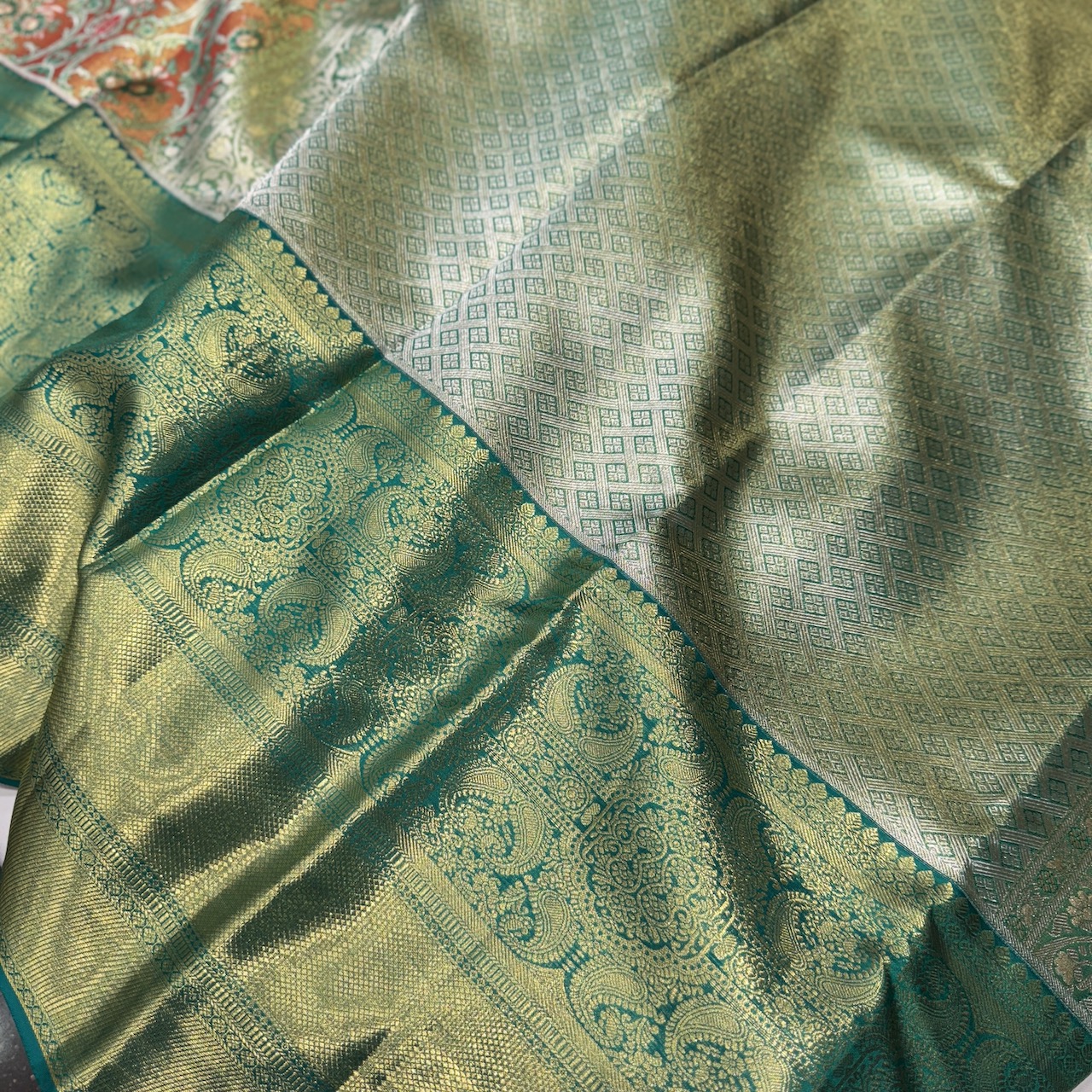 Orange Kanjivaram Tissue