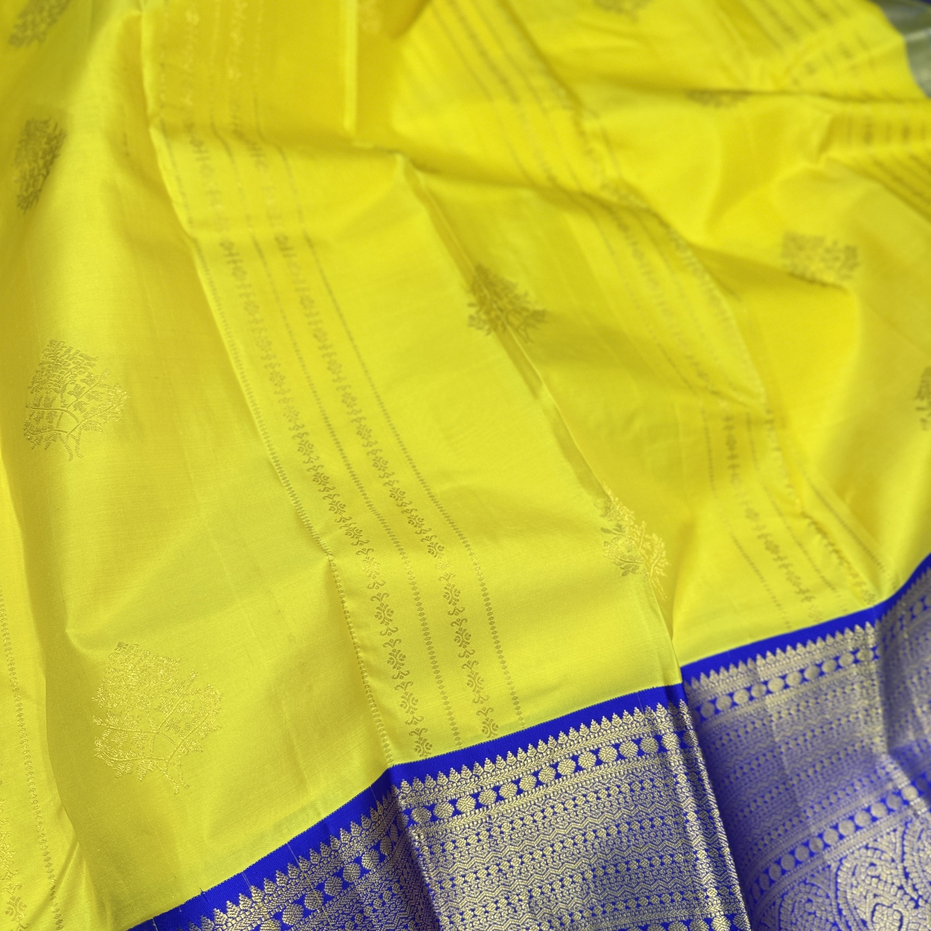 Lemon Yellow Kanchipuram Silk Saree Lemon Yellow Kanchipuram Silk Saree