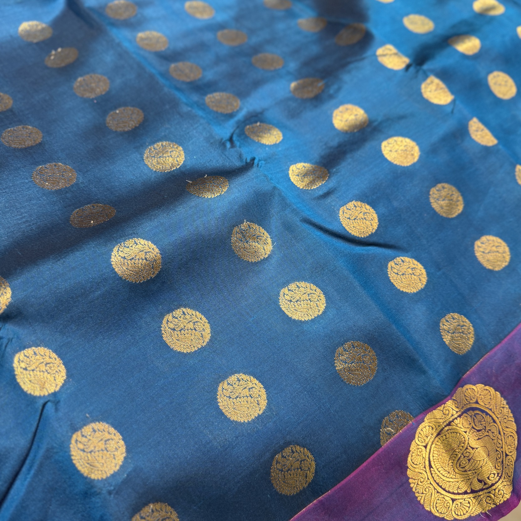 Ashberry Blue Kanchipuram Silk Saree Ashberry Blue Kanchipuram Silk Saree