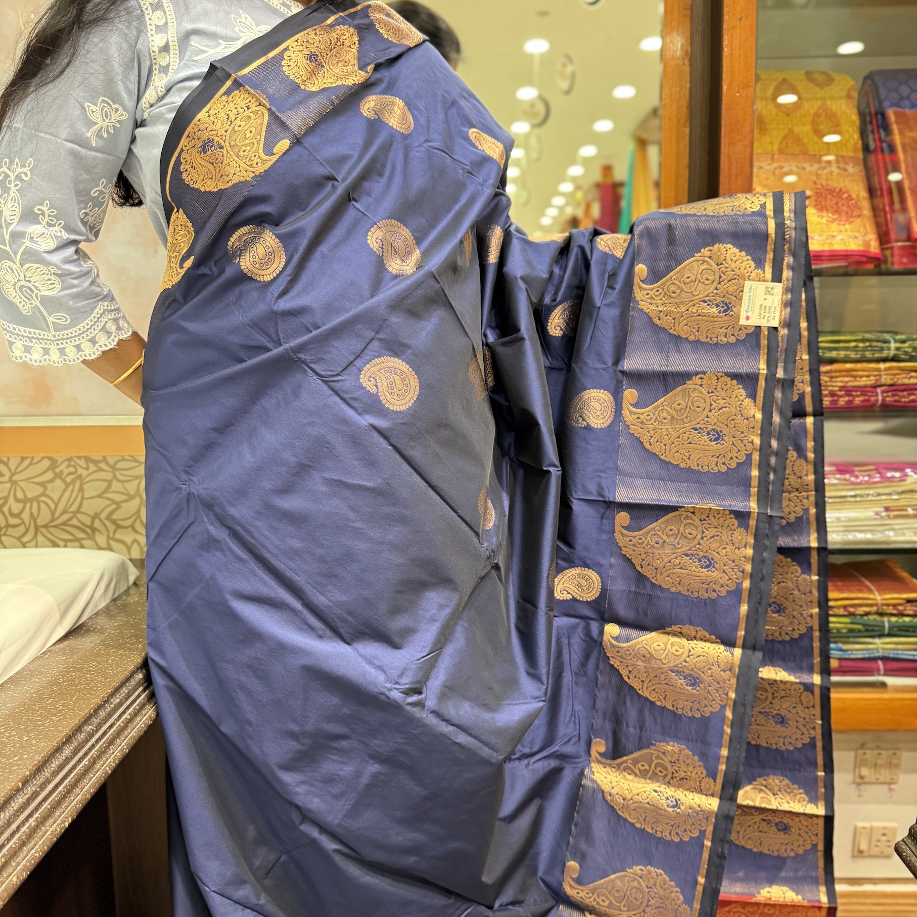 Platinum Blue Kanchipuram Silk Saree Platinum Blue Kanchipuram Silk Saree
