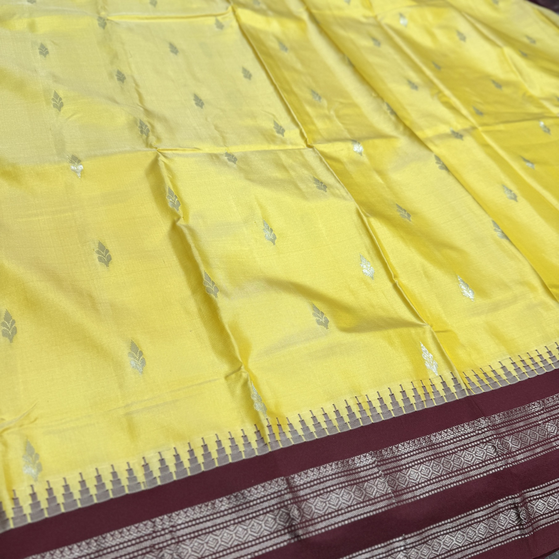 Marigold Yellow Silk Saree Marigold Yellow Silk Saree