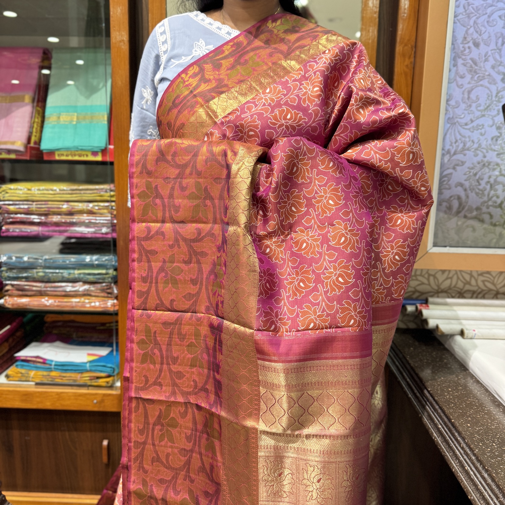Tomato Red Kanchipuram Silk Saree Tomato Red Kanchipuram Silk Saree