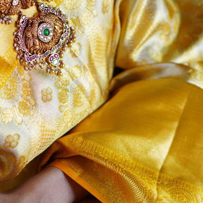 Victorian Gold Kanchipuram with Beat Zari Victorian Gold Kanchipuram with Beat Zari
